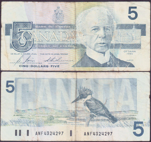 1986 Canada $5 (P.95c) L000260